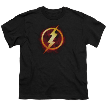 Black youth t-shirt for ages 8 to 12 with Flash Title graphic