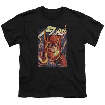 Black youth t-shirt for ages 8 to 12 with Flash One graphic