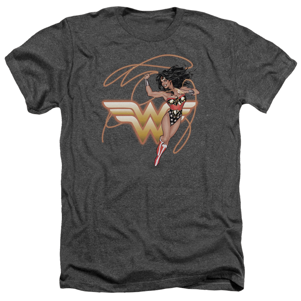 Justice League Glowing Lasso Men's Heather T-Shirt Men's Heather T-Shirt Wonder Woman