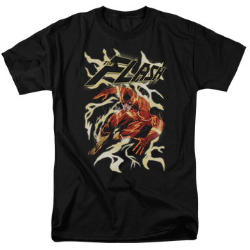 Black men's regular fit t-shirt with The Flash Electric Run graphic