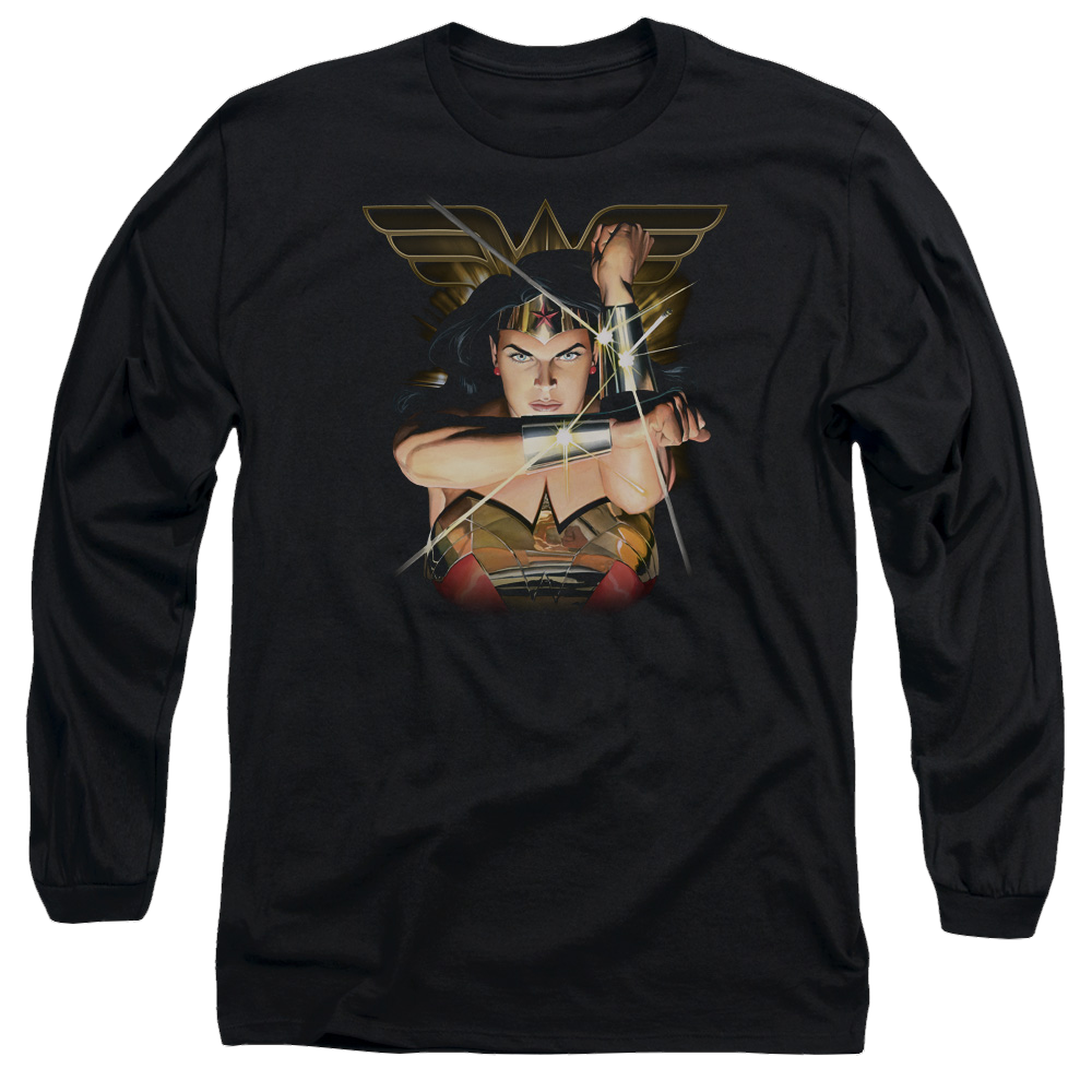 Justice League Deflection Men's Long Sleeve T-Shirt Men's Long Sleeve T-Shirt Wonder Woman