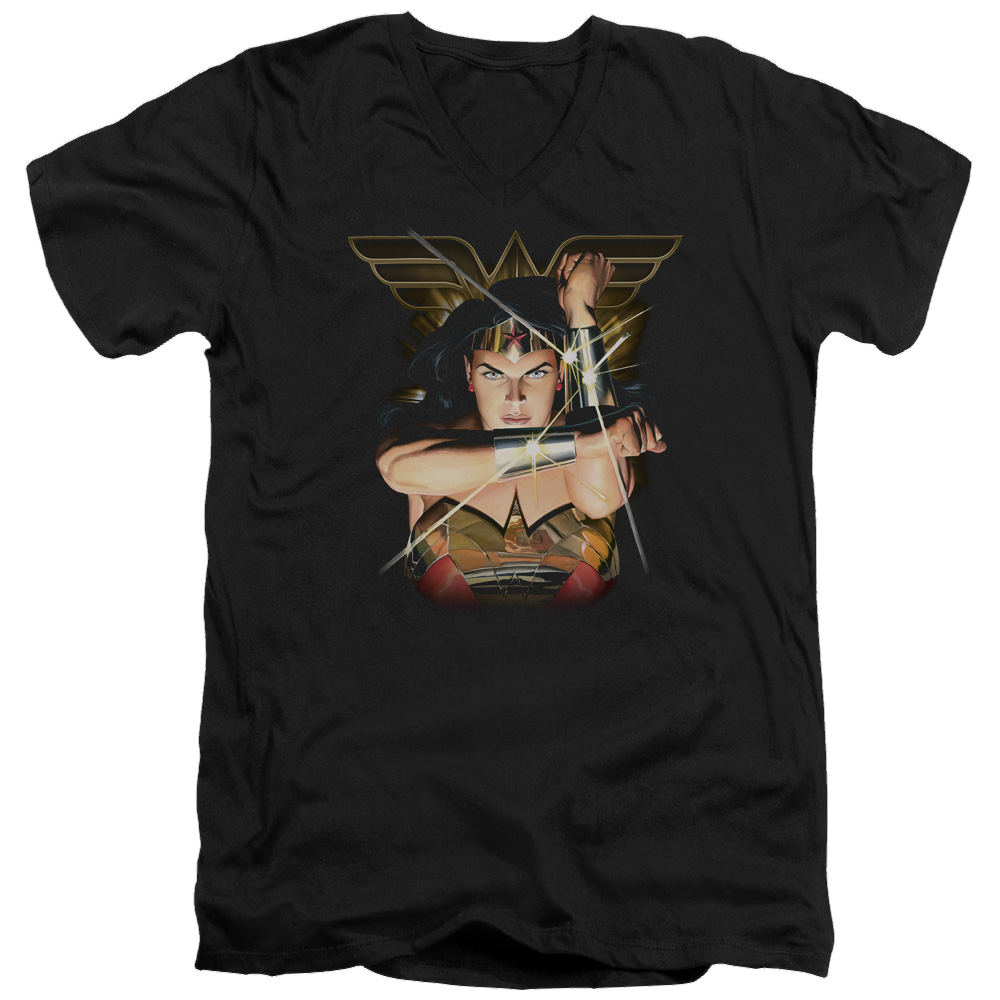 Justice League Deflection Men's V-Neck T-Shirt Men's V-Neck T-Shirt Wonder Woman