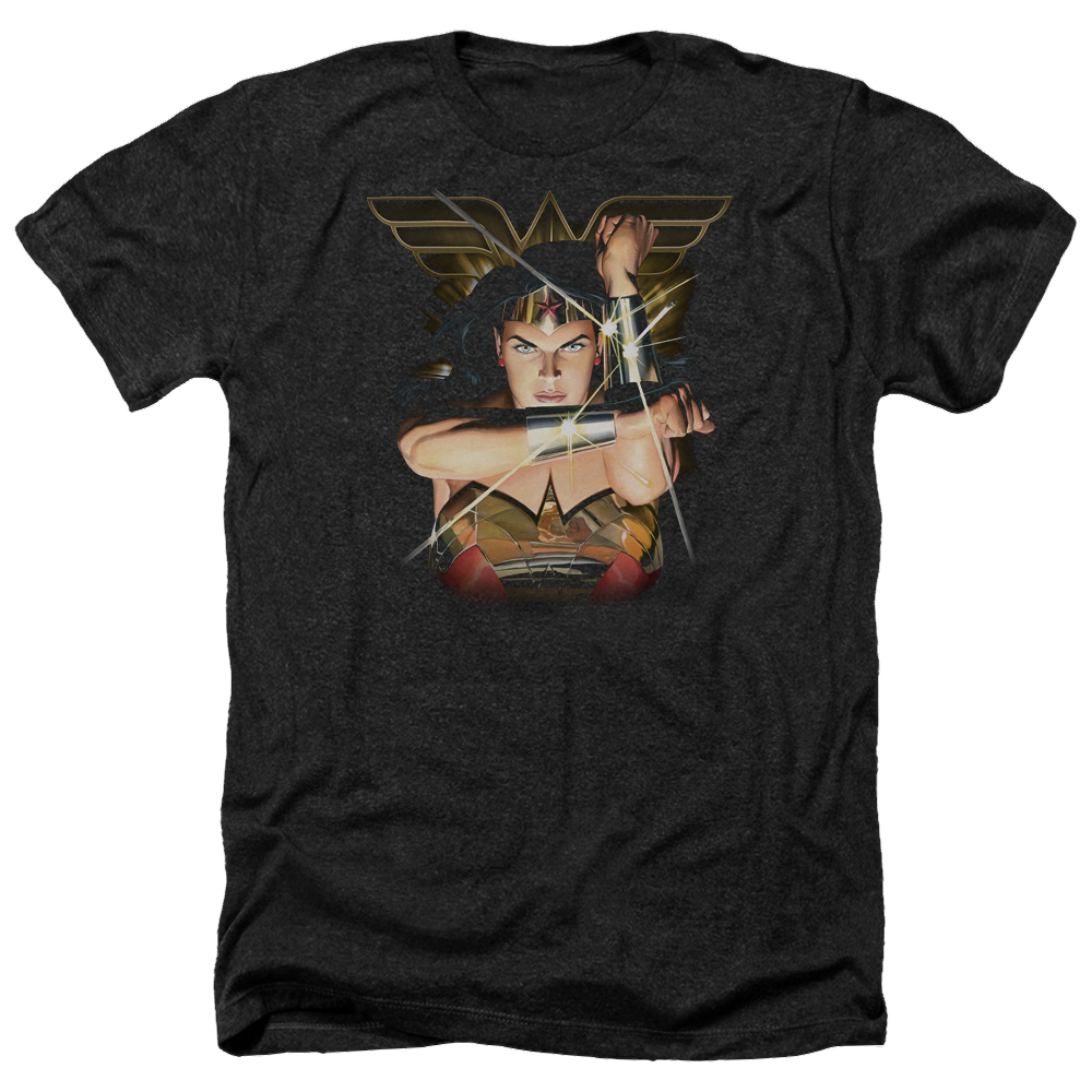 Justice League Deflection Men's Heather T-Shirt Men's Heather T-Shirt Wonder Woman