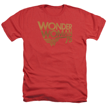 Wonder Woman Wonder Woman 75Th Anniversary Gold Logo - Men's Heather T-Shirt Men's Heather T-Shirt Wonder Woman