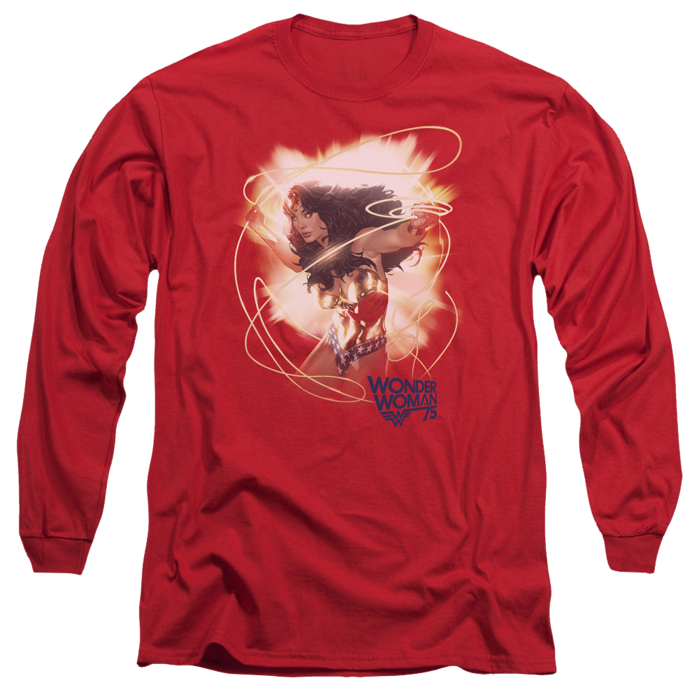Wonder Woman 75Th Burst - Men's Long Sleeve T-Shirt Men's Long Sleeve T-Shirt Wonder Woman