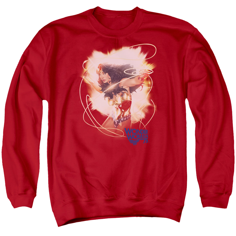 Wonder Woman 75Th Burst - Men's Crewneck Sweatshirt Men's Crewneck Sweatshirt Wonder Woman