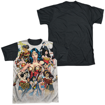 Wonder Woman 75Th Collage - Men's Black Back T-Shirt Men's Black Back T-Shirt Wonder Woman