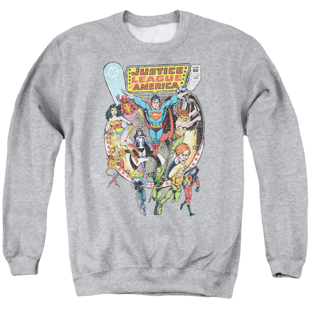 Justice League Team Up Men's Crewneck Sweatshirt Men's Crewneck Sweatshirt Justice League