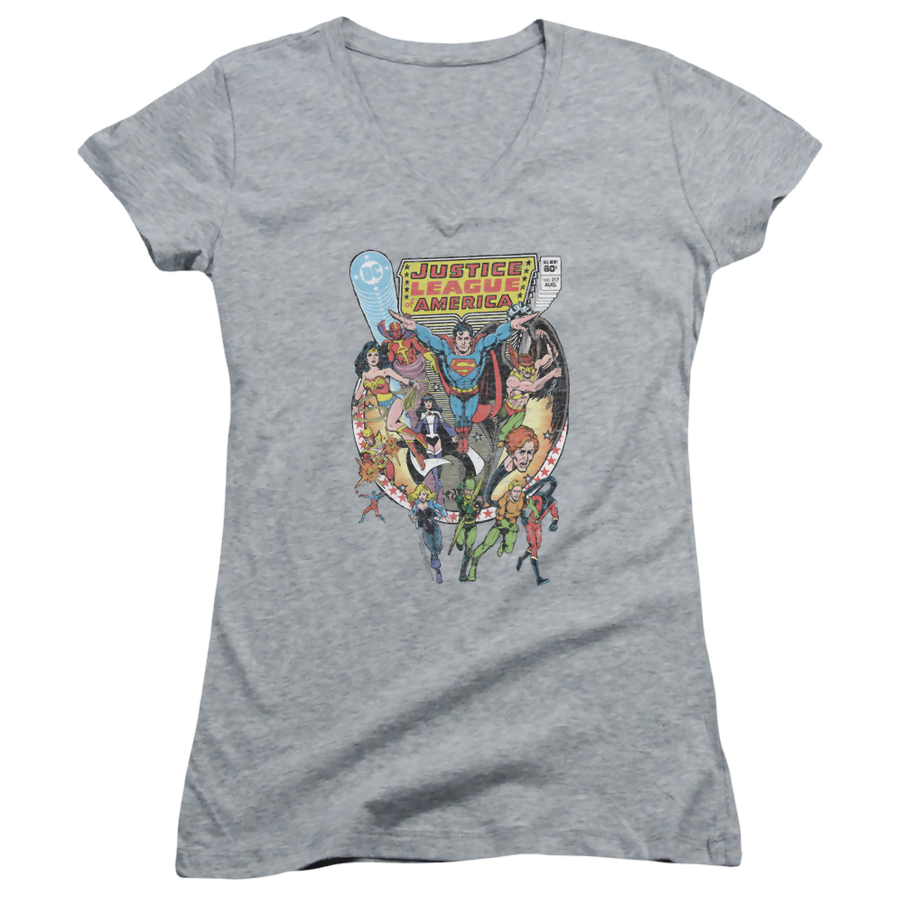 Justice League Team Up Juniors V-Neck T-Shirt Juniors V-Neck T-Shirt Justice League