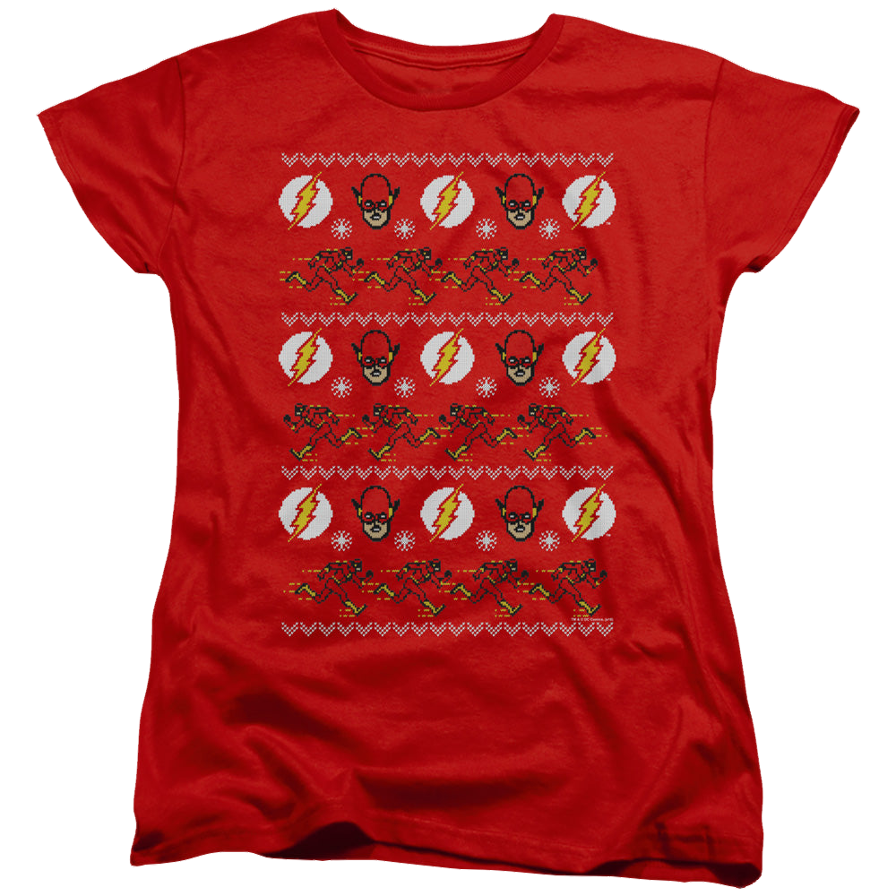 Flash, The The Flash Ugly Christmas Sweater - Women's T-Shirt Women's T-Shirt The Flash
