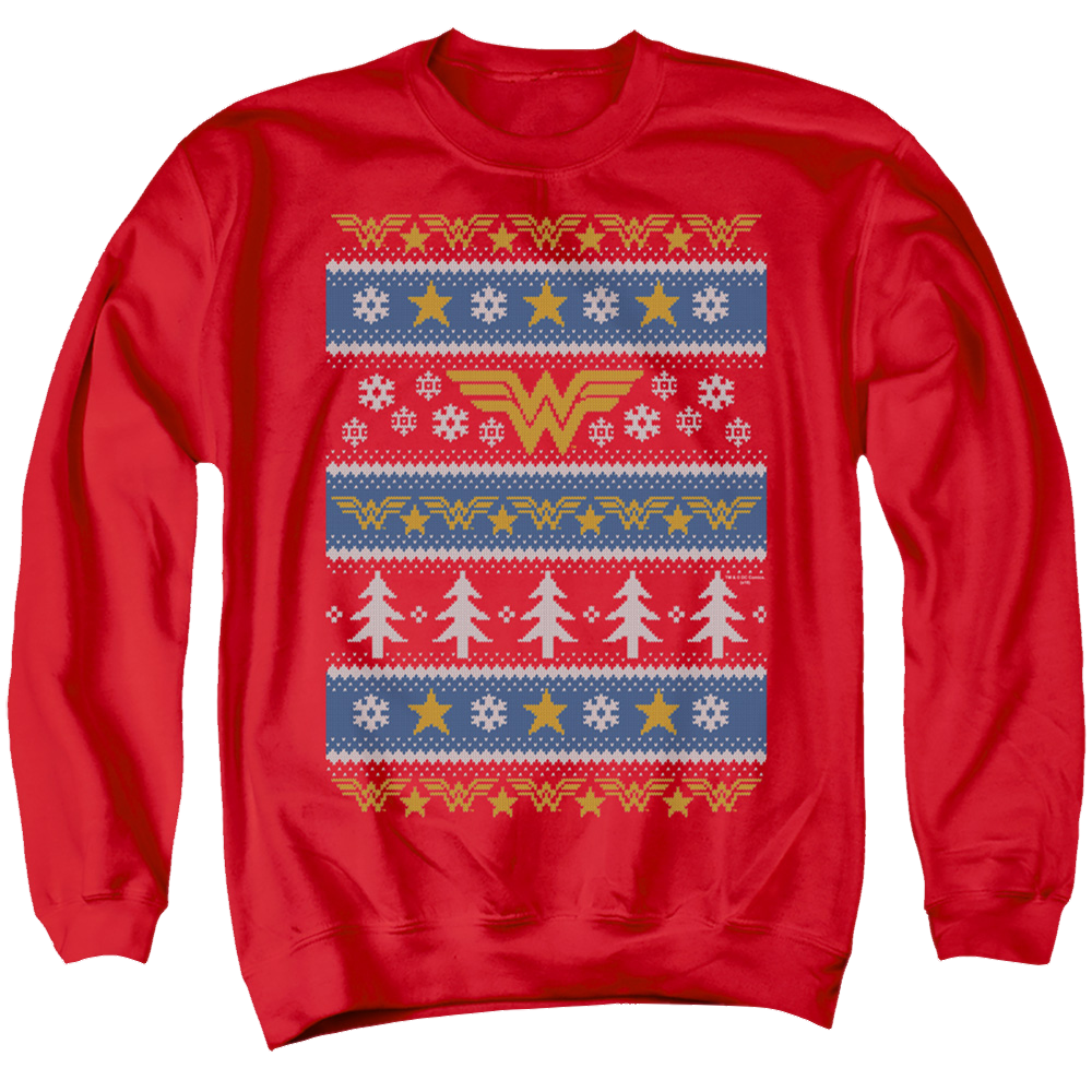 Wonder Woman Wonder Woman Christmas Sweater - Men's Crewneck Sweatshirt Men's Crewneck Sweatshirt Wonder Woman