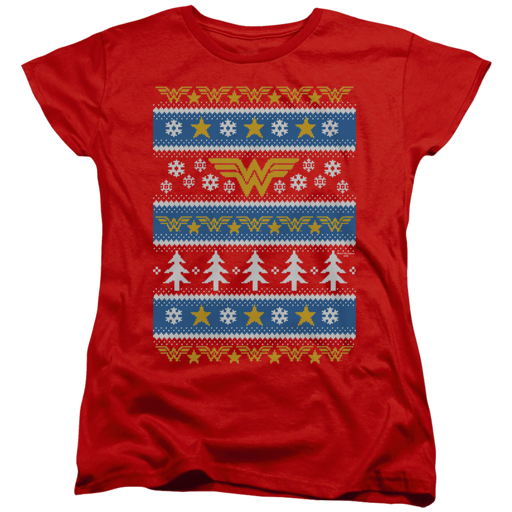 Wonder Woman Wonder Woman Christmas Sweater - Women's T-Shirt Women's T-Shirt Wonder Woman