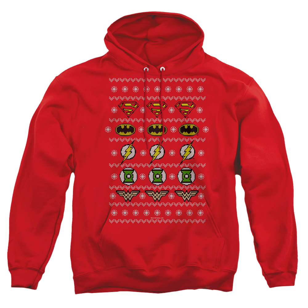 Justice League Justice Shields Christmas Sweater - Pullover Hoodie Pullover Hoodie Justice League