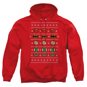 Justice League Justice Shields Christmas Sweater - Pullover Hoodie Pullover Hoodie Justice League