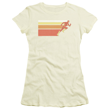 Cream juniors t-shirt with Flash Retro Bars graphic