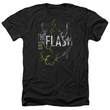 Charcoal men's heather t-shirt with The Flash Bold Flash graphic