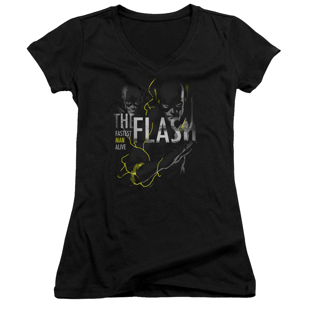 Flash, The Bold Flash - Juniors V-Neck T-Shirt Juniors V-Neck T-Shirt The Flash