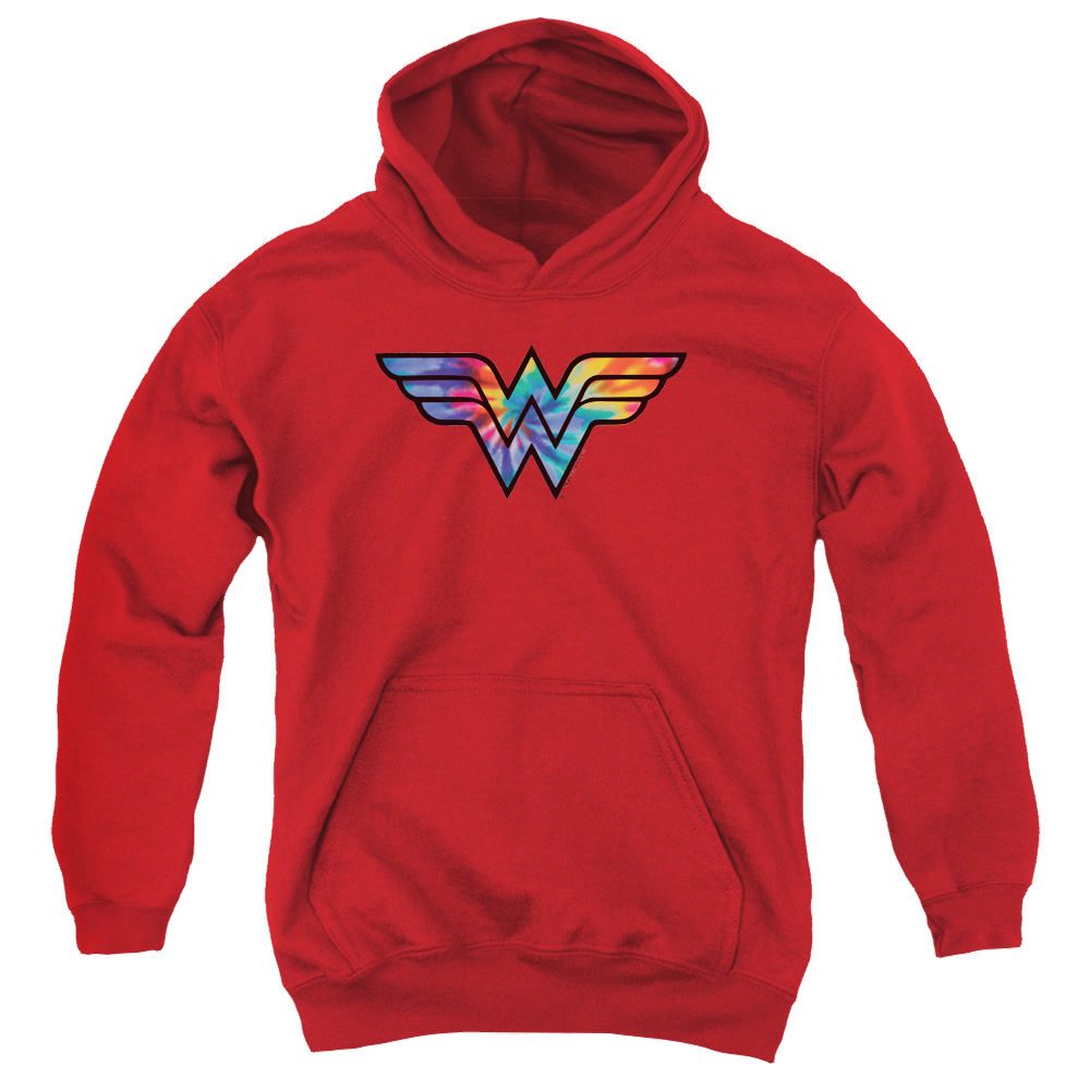 Wonder Woman Wonder Woman Tie Dye Logo - Youth Hoodie Youth Hoodie (Ages 8-12) Wonder Woman