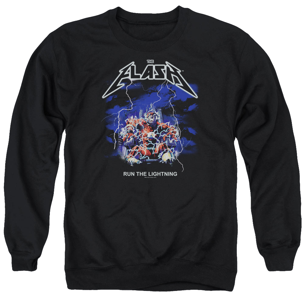 Flash, The Run The Lightning - Men's Crewneck Sweatshirt Men's Crewneck Sweatshirt The Flash