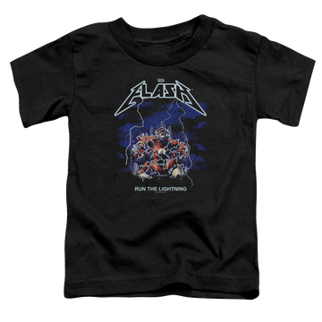 Black toddler t-shirt with The Flash Run The Lightning graphic