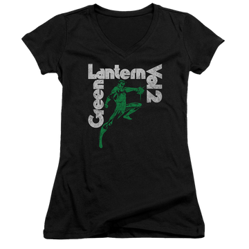 Black juniors v-neck t-shirt with Green Lantern Vol 2 graphic