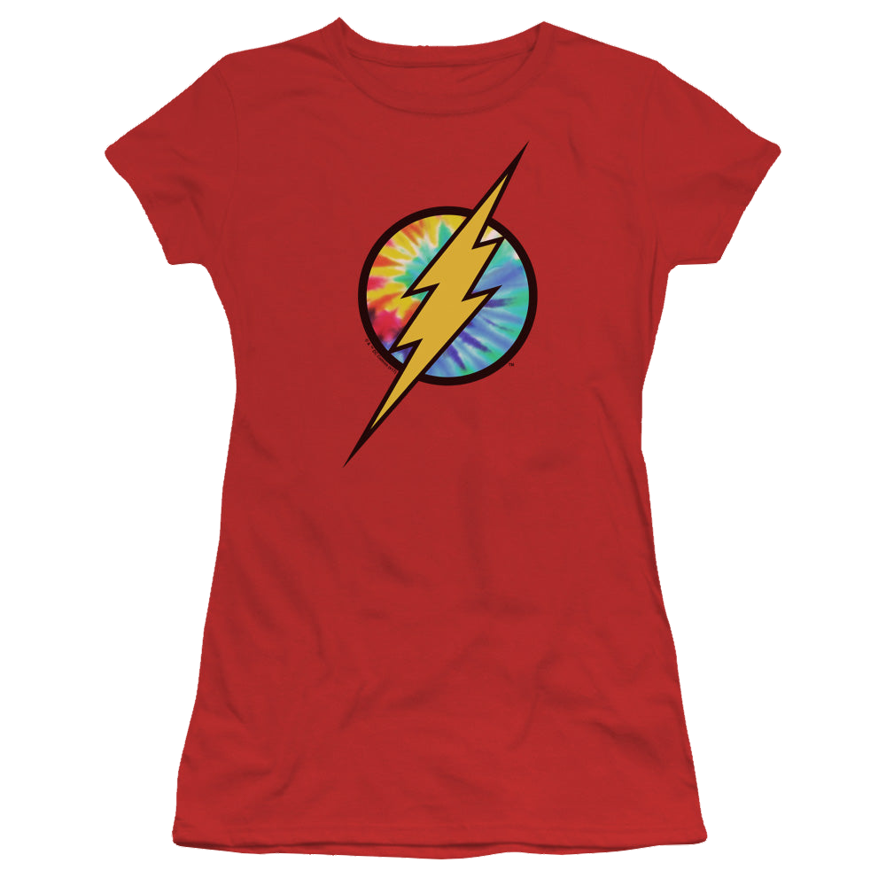 Flash, The Tie Dye Flash Logo - Juniors T-Shirt Juniors T-Shirt The Flash