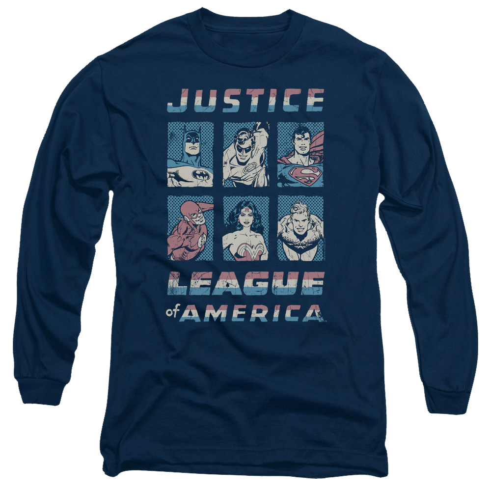 Justice League American League Men's Long Sleeve T-Shirt Men's Long Sleeve T-Shirt Justice League