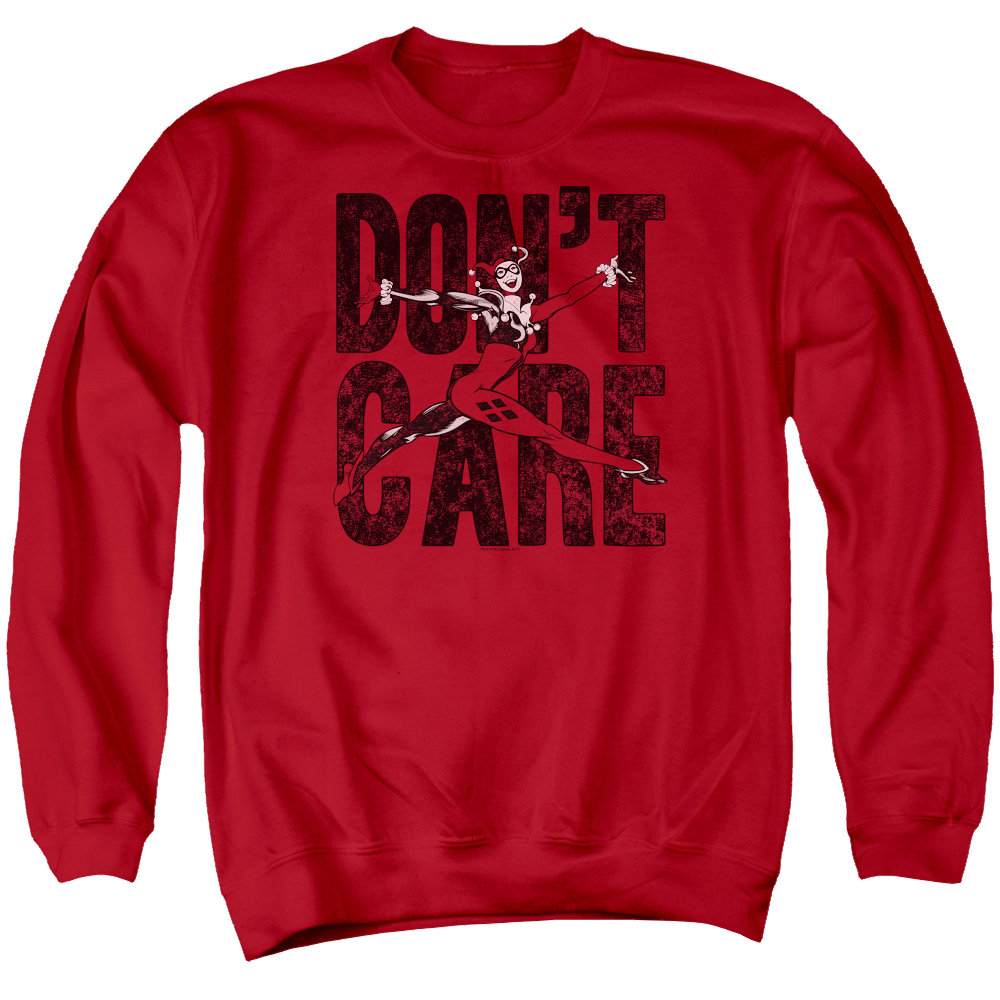 Harley Quinn Don’T Care - Men's Crewneck Sweatshirt Men's Crewneck Sweatshirt Harley Quinn