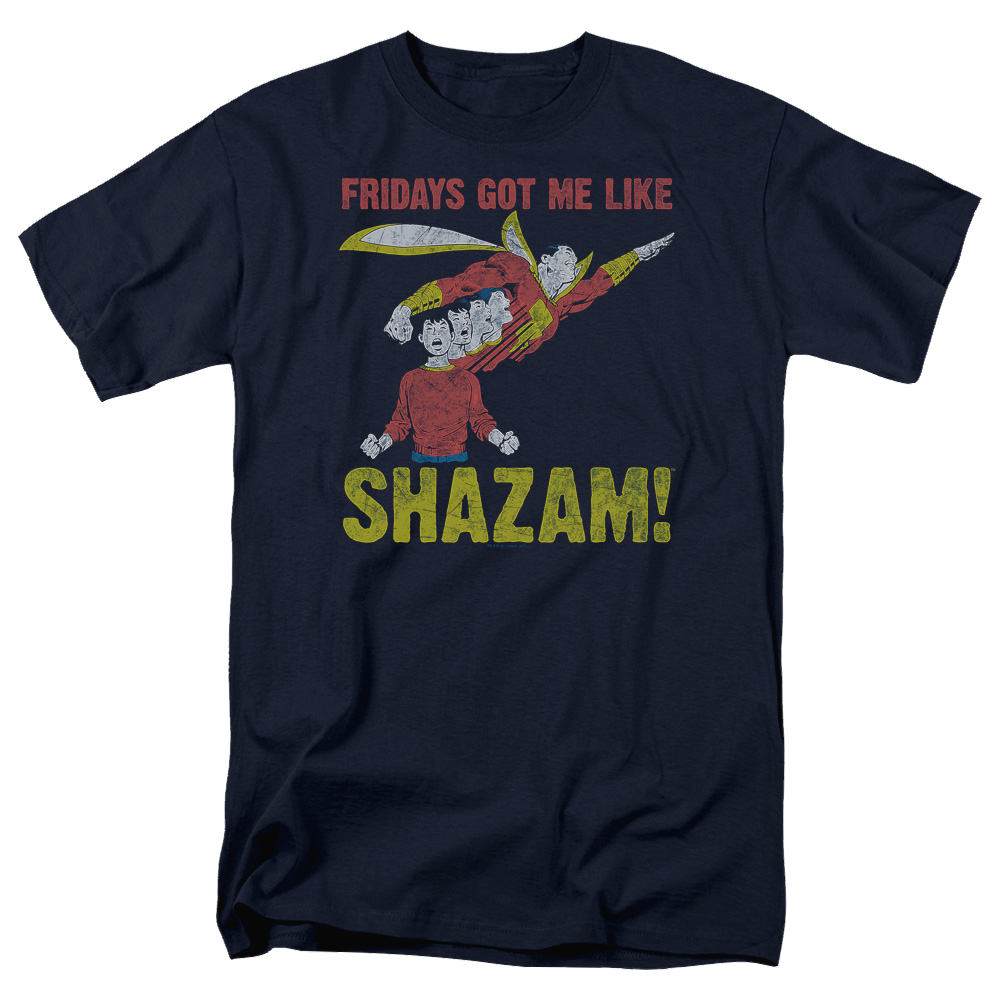 Justice League Fridays Got Me Like Men's Regular Fit T-Shirt Men's Regular Fit T-Shirt Shazam