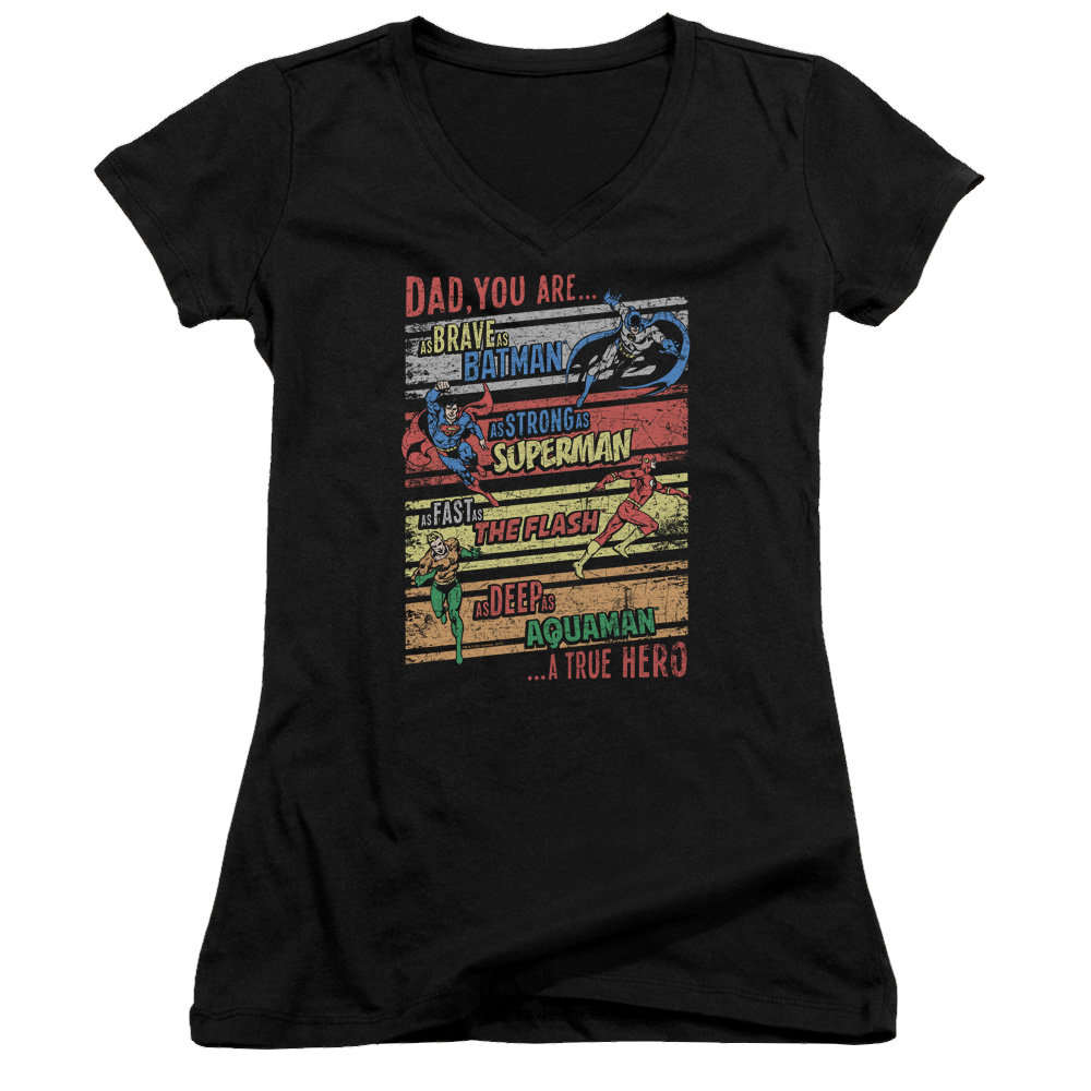 Justice League A True Hero Juniors V-Neck T-Shirt Juniors V-Neck T-Shirt Wonder Woman