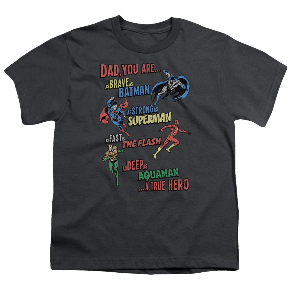 Justice League Dad Hero - Youth T-Shirt Youth T-Shirt (Ages 8-12) Justice League