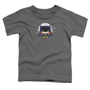Charcoal toddler t-shirt with Batman Batgirl Chibi graphic