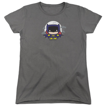 Charcoal women's t-shirt with Batman Batgirl Chibi graphic