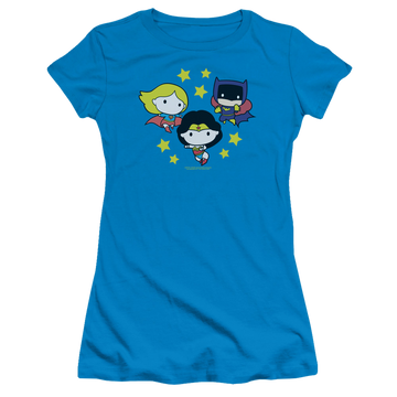Turquoise juniors t-shirt with Justice League Girl Power graphic