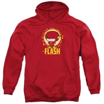 Red pullover hoodie with Flash Chibi graphic