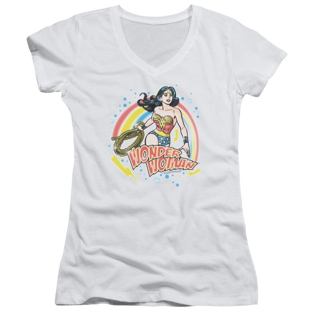 Wonder Woman Wonder Airbrush - Juniors V-Neck T-Shirt Juniors V-Neck T-Shirt Wonder Woman