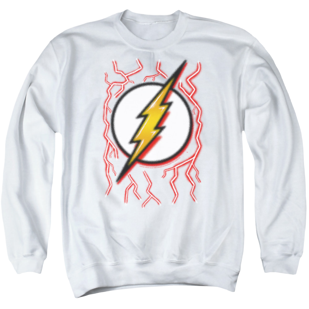 Flash, The Airbrush Bolt - Men's Crewneck Sweatshirt Men's Crewneck Sweatshirt The Flash