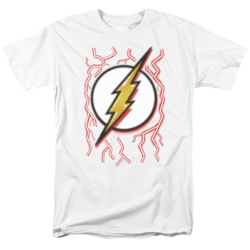 White men's regular fit t-shirt with The Flash Airbrush Bolt graphic