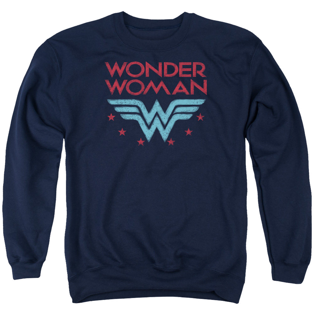 Wonder Woman Wonder Stars - Men's Crewneck Sweatshirt Men's Crewneck Sweatshirt Wonder Woman