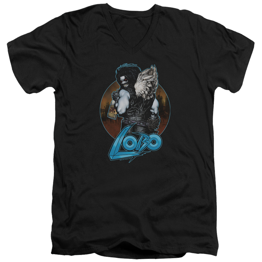 Justice League Gut Rot Men's V-Neck T-Shirt Men's V-Neck T-Shirt Lobo