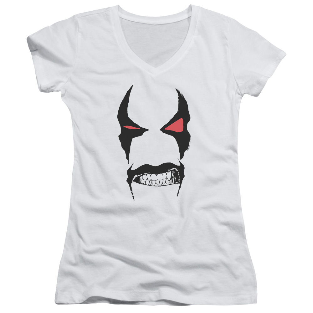 Justice League Lobo Face Juniors V-Neck T-Shirt Juniors V-Neck T-Shirt Lobo