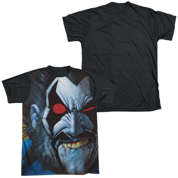 Justice League Bit Lip Men's Black Back T-Shirt Men's Black Back T-Shirt Lobo