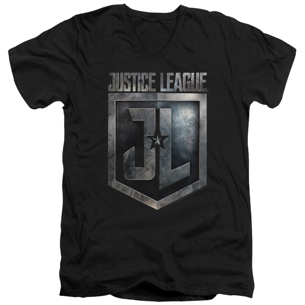 Justice League Shield Logo Men's V-Neck T-Shirt Men's V-Neck T-Shirt Justice League