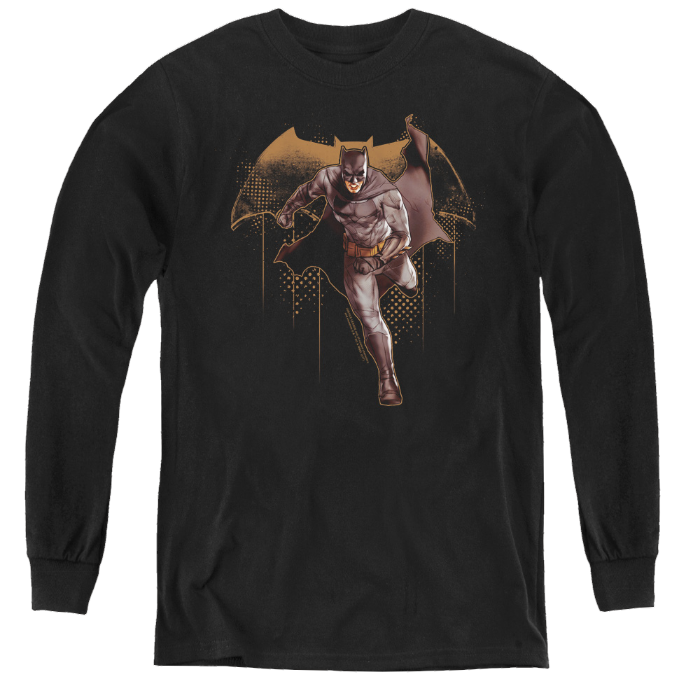 Justice League Movie Caped Crusader - Youth Long Sleeve T-Shirt Youth Long Sleeve T-Shirt Justice League