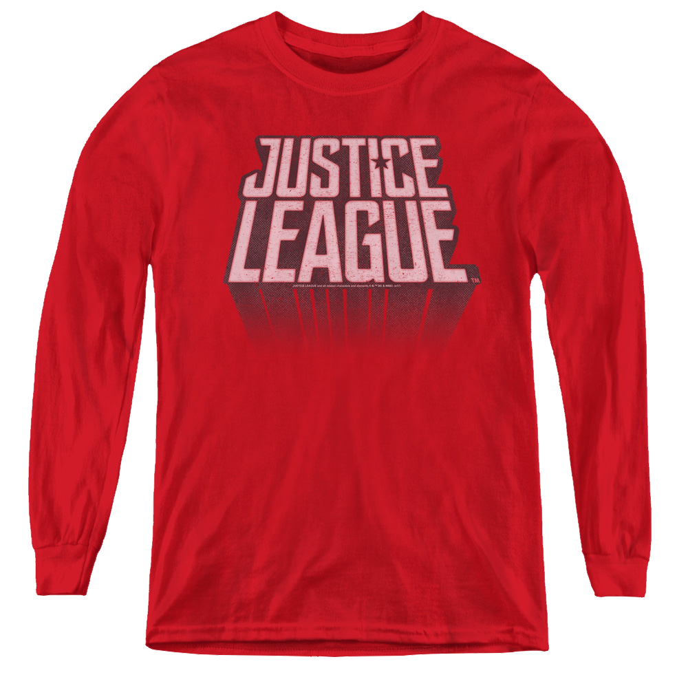 Justice League Movie League Distressed - Youth Long Sleeve T-Shirt Youth Long Sleeve T-Shirt Justice League