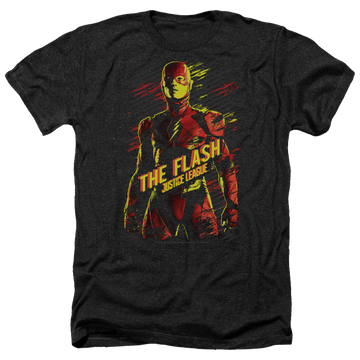 Charcoal men's heather t-shirt with Justice League The Flash graphic