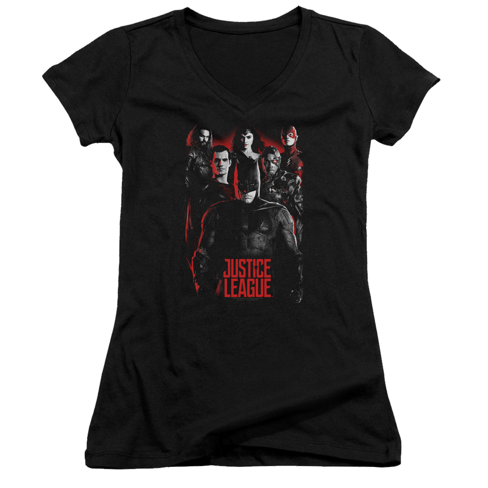 Justice League The League Juniors V-Neck T-Shirt Juniors V-Neck T-Shirt Justice League