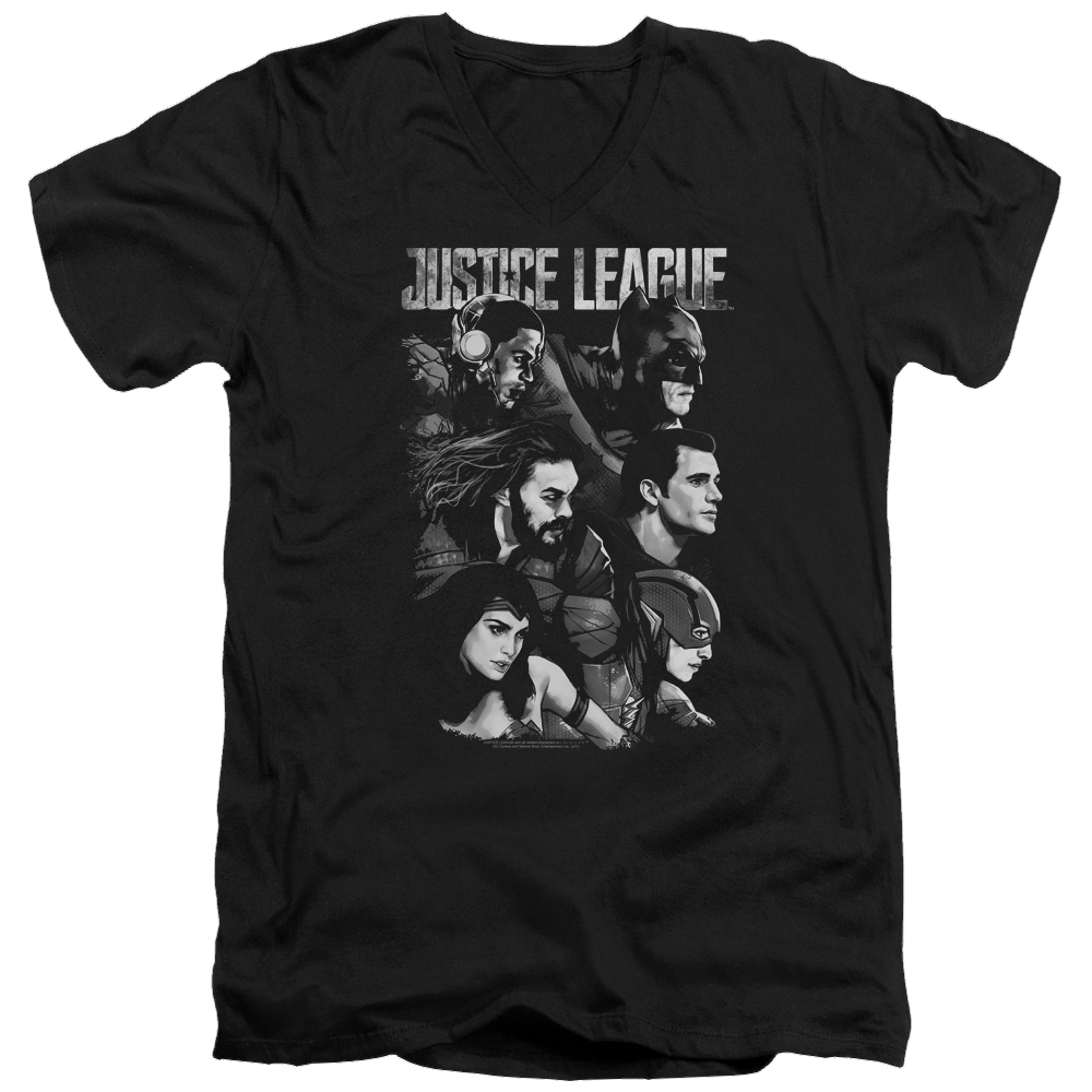 Justice League Pushing Forward Men's V-Neck T-Shirt Men's V-Neck T-Shirt Justice League