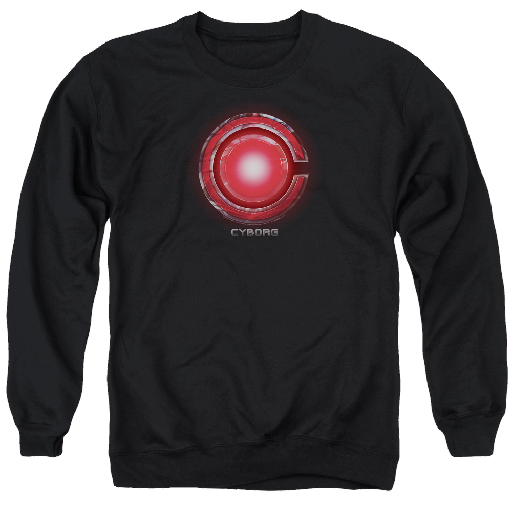 Justice League Cyborg Logo Men's Crewneck Sweatshirt Men's Crewneck Sweatshirt Justice League