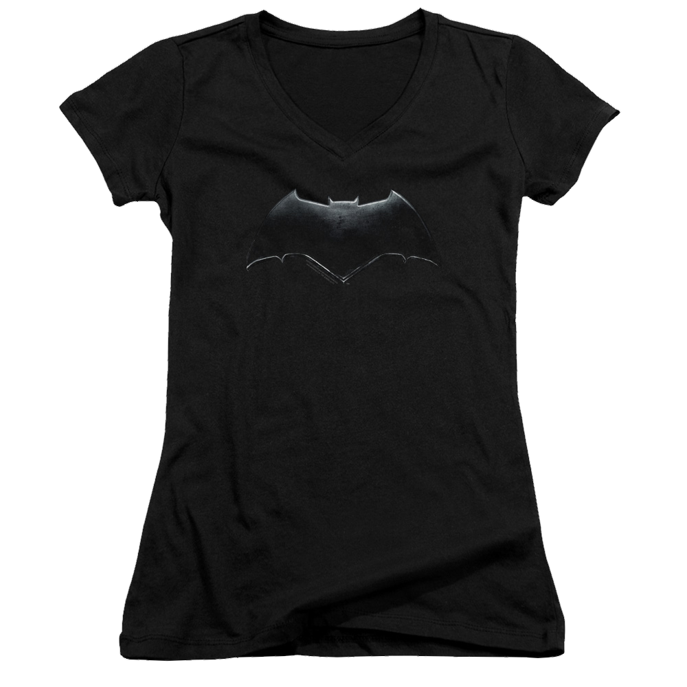 Justice League Batman Logo Juniors V-Neck T-Shirt Juniors V-Neck T-Shirt Justice League